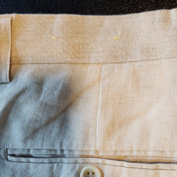INSERCH Collezione Pants 100% Linen Oatmeal Ivory Office Mens 32x28‎ NEW NWOT - Picture 7 of 10